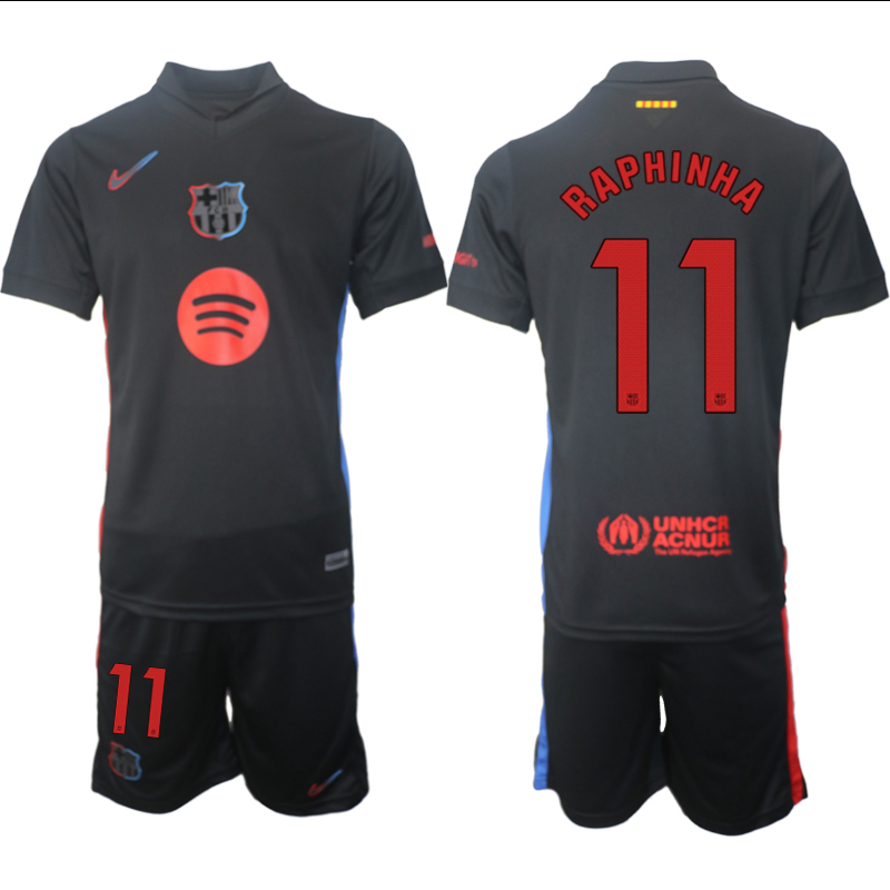 Men 2024-2025 Club Barcelona away Black #11 Soccer Jerseys